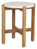 House Nordic Beistelltisch "Terracina" in Hellbraun/ Weiß - (H)46 x Ø 37 cm