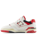 New Balance Leder-Sneakers "550" in Creme/ Rot