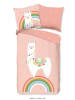 Good Morning Beddengoedset "Llama" lichtroze