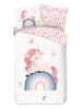 Good Morning Renforcé beddengoedset "Fiby" wit/lichtroze
