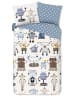 Good Morning Beddengoedset "Robo" wit/blauw