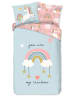 Good Morning Beddengoedset "Suus" lichtblauw/lichtroze