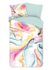 Good Morning Komplet pościeli "Magic" w kolorze miętowo-jasnoróżowo-błękitnym
