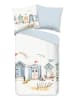 Good Morning Beddengoedset "Vacation" lichtblauw/crème