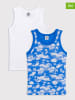 PETIT BATEAU 2er-Set Unterhemden in Weiß/ Blau