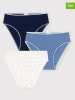 PETIT BATEAU 3er-Set: Slips in Dunkelblau/ Blau/ Weiß