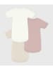 PETIT BATEAU 3-delige set: rompers lichtroze/beige/wit