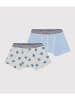 PETIT BATEAU 2er-Set: Boxershorts in Grau/ Hellblau