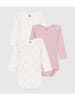 PETIT BATEAU 3-delige set: rompers lichtroze/wit
