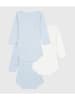 PETIT BATEAU 3-delige set: rompers lichtblauw/wit