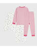 PETIT BATEAU 2-delige set: pyjama's wit/lichtroze