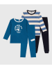 PETIT BATEAU 2-delige set: pyjama's blauw/zwart