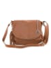 Mia Tomazzi Leder-Umhängetasche "Bausan" in Hellbraun - (B)27 x (H)20 x (T)5 cm