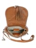 Mia Tomazzi Leder-Umhängetasche "Bausan" in Hellbraun - (B)27 x (H)20 x (T)5 cm