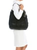 Mia Tomazzi Leder-Schultertasche in Schwarz - (B)42 x (H)38 x (T)17 cm