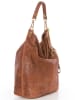Mia Tomazzi Skórzany shopper bag "Niguarda" w kolorze brązowym - 42 x 38 x 17 cm
