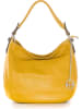 Mia Tomazzi Skórzana torebka "Molise" w kolorze musztardowym - 30 x 20 x 8 cm