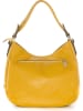 Mia Tomazzi Leren schoudertas "Molise" mosterdgeel - (B)30 x (H)20 x (D)8 cm