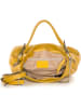 Mia Tomazzi Leren schoudertas "Molise" mosterdgeel - (B)30 x (H)20 x (D)8 cm