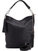 Mia Tomazzi Leder-Schultertasche "Sabaudia" in Schwarz - (B)26 x (H)28 x (T)12 cm