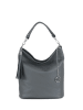 Mia Tomazzi Leder-Schultertasche "Sabaudia" in Grau - (B)26 x (H)28 x (T)12 cm