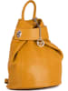 Mia Tomazzi Leren rugzak "Sirietto" mosterdgeel - (B)28 x (H)35 x (D)13 cm