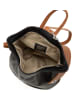 Mia Tomazzi Leder-Rucksack "Sirietto" in Schwarz/ Braun - (B)28 x (H)35 x (T)13 cm