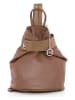 Mia Tomazzi Leren rugzak "Sirietto" bruin - (B)28 x (H)35 x (D)13 cm