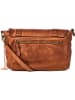 Mia Tomazzi Leren schoudertas "Cinisello" lichtbruin - (B)24 x (H)22 x (D)11 cm