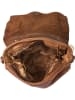 Mia Tomazzi Leder-Umhängetasche "Cinisello" in Hellbraun - (B)24 x (H)22 x (T)11 cm