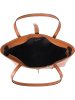 Mia Tomazzi Leder-Schultertasche "Como" in Hellbraun - (B)35 x (H)28 x (T)14 cm