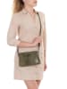 Mia Tomazzi Leren schoudertas "Navigli" kaki - (B)22 x (H)15 x (D)4 cm