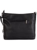 Mia Tomazzi Leder-Umhängetasche "Alerami" in Schwarz - (B)30 x (H)25 x (T)10 cm