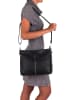 Mia Tomazzi Leren schoudertas "Alerami" zwart - (B)30 x (H)25 x (D)10 cm