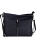Mia Tomazzi Leder-Umhängetasche "Alerami" in Dunkelblau - (B)30 x (H)25 x (T)10 cm