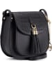 Mia Tomazzi Leder-Umhängetasche "Abbadesse" in Schwarz - (B)22 x (H)21 x (T)8 cm