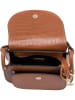 Mia Tomazzi Leder-Umhängetasche "Abbadesse" in Hellbraun - (B)22 x (H)21 x (T)8 cm