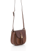 Mia Tomazzi Leren schoudertas "Abbadesse" bruin - (B)22 x (H)21 x (D)8 cm