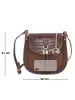Mia Tomazzi Leren schoudertas "Abbadesse" bruin - (B)22 x (H)21 x (D)8 cm