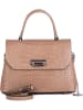 Mia Tomazzi Leder-Henkeltasche "Tintoretto" in Taupe - (B)28 x (H)20 x (T)12 cm