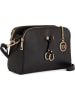 Mia Tomazzi Leren schoudertas "Certosa" zwart - (B)24 x (H)16 x (D)8 cm