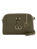 Mia Tomazzi Leren schoudertas ''Certosa'' groen - (B)24 x (H)16 x (D)8 cm