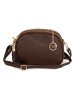 Mia Tomazzi Leder-Umhängetasche "Gradisca" in Dunkelbraun - (B)22 x (H)16 x (T)7 cm