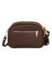 Mia Tomazzi Leder-Umhängetasche "Gradisca" in Dunkelbraun - (B)22 x (H)16 x (T)7 cm