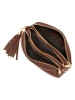 Mia Tomazzi Leder-Umhängetasche "Gradisca" in Hellbraun - (B)22,5 x (H)16 x (T)7 cm