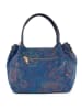 Mia Tomazzi Leder-Henkeltasche "Gonfalone" in Blau/ Bunt - (B)24 x (H)21 x (T)13 cm