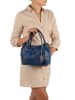 Mia Tomazzi Leder-Henkeltasche "Gonfalone" in Blau/ Bunt - (B)24 x (H)21 x (T)13 cm