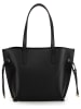 Mia Tomazzi Leder-Schultertasche "Ausonio" in Schwarz - (B)30 x (H)32 x (T)11,5 cm