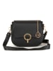Mia Tomazzi Leder-Umhängetasche "Carracci" in Schwarz - (B)23 x (H)18 x (T)7,5 cm