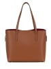 Mia Tomazzi Leder-Schultertasche "Gracchi" in Hellbraun - (B)35 x (H)30 x (T)15 cm
